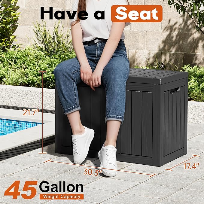Outdoor Storage Box, Resin Deck Boxes Indoor and outdoor, Waterproof Storage - Image 2