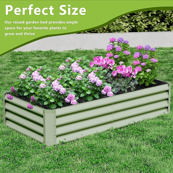 2PCS 4x2x1FT Galvanized Raised Garden Bed, Galvanized Planter Raised Garden - Image 5