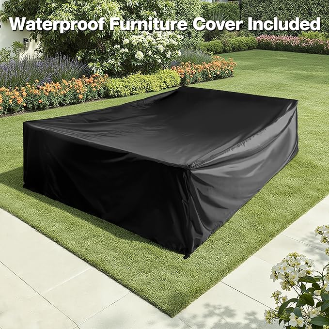 Outdoor Patio Furniture Set, 4 Pieces Metal Patio Furniture Set - Image 6