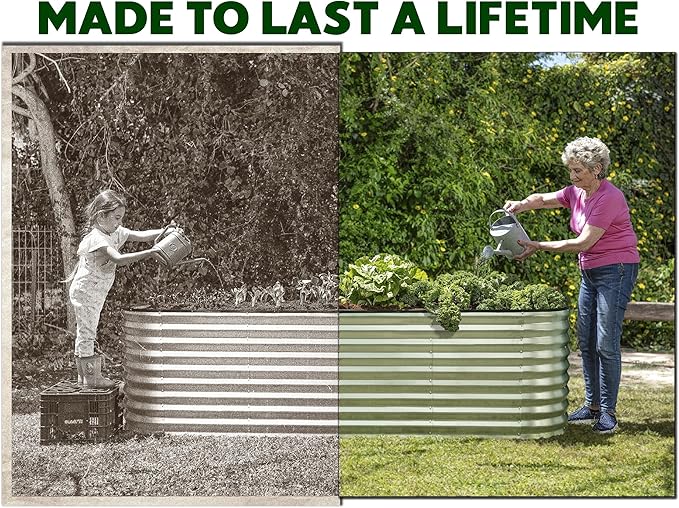 Plant & Plot Galvanized Raised Garden Beds Outdoor // 6×2×2 ft Planter Raised - Image 3