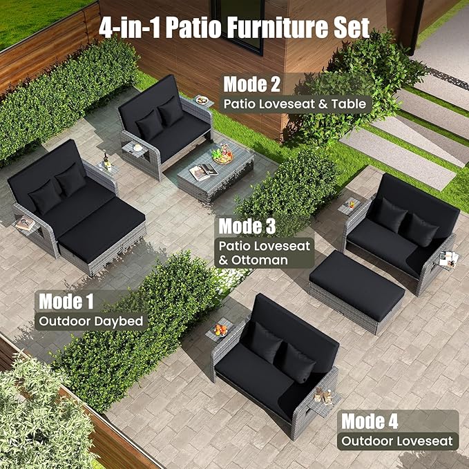 Tangkula Patio Rattan Daybed - Image 3