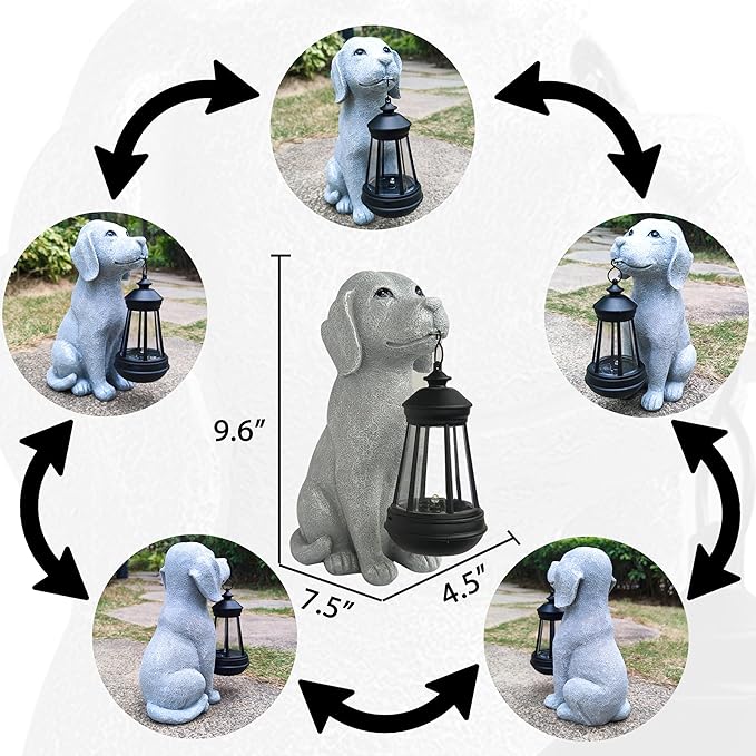 Solar Dog Outdoor Garden Statue - Image 5