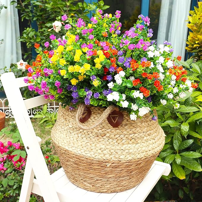 20 Bundles Artificial Flowers Outdoor Fake Plants, UV Resistant No Fade Faux - Image 7