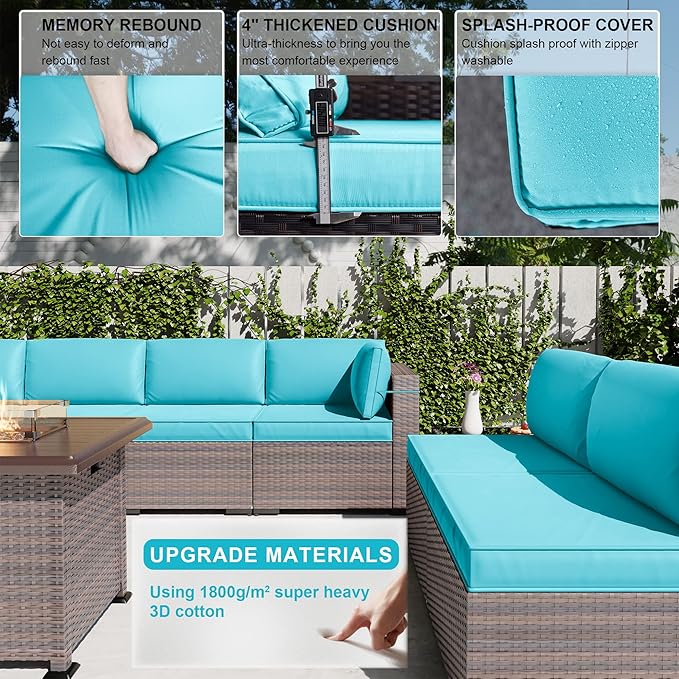 Kullavik 15PCS Outdoor Patio Furniture Set - Image 3