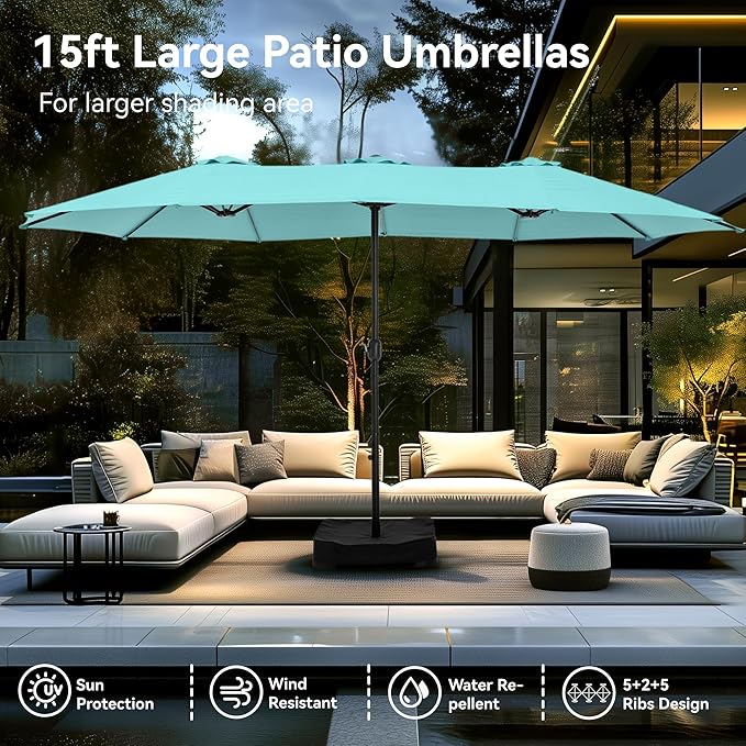 PHI VILLA 15ft Large Patio Umbrellas - Image 7