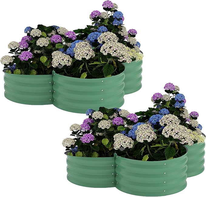Garvee 2 Pack Galvanized Raised Garden Bed, Outdoor Planter Box by Garvee