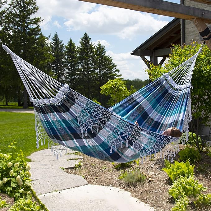 Vivere Authentic Brazilian Cotton Hammock - 450 lb Capacity - Image 4