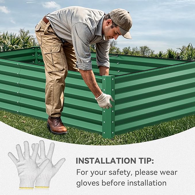 YITAHOME 2pcs 8x4x1.5 in Galvanized Raised Garden Bed Kit, Large Metal Planter - Image 4