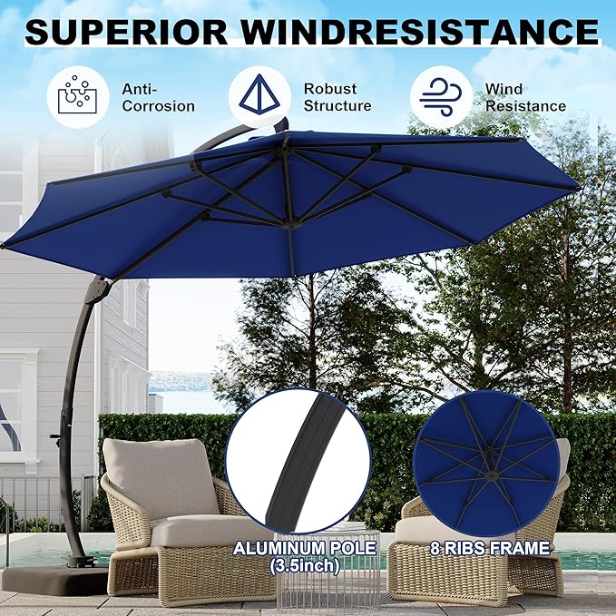 GarveeLife 11FT Cantilever Patio Umbrella - Image 5