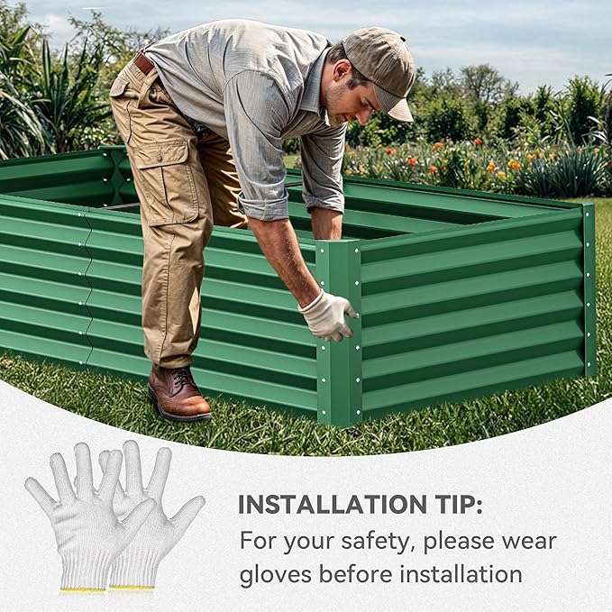 YITAHOME 6x3x1.5 2pcs Large Raised Garden Bed Kit, Galvanized Metal Planter Box - Image 7