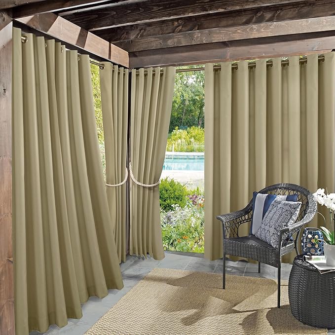 Sun Zero Marina Indoor/Outdoor UV Protectant Energy Efficient Grommet Curtain by SunZero%E2%84%A2