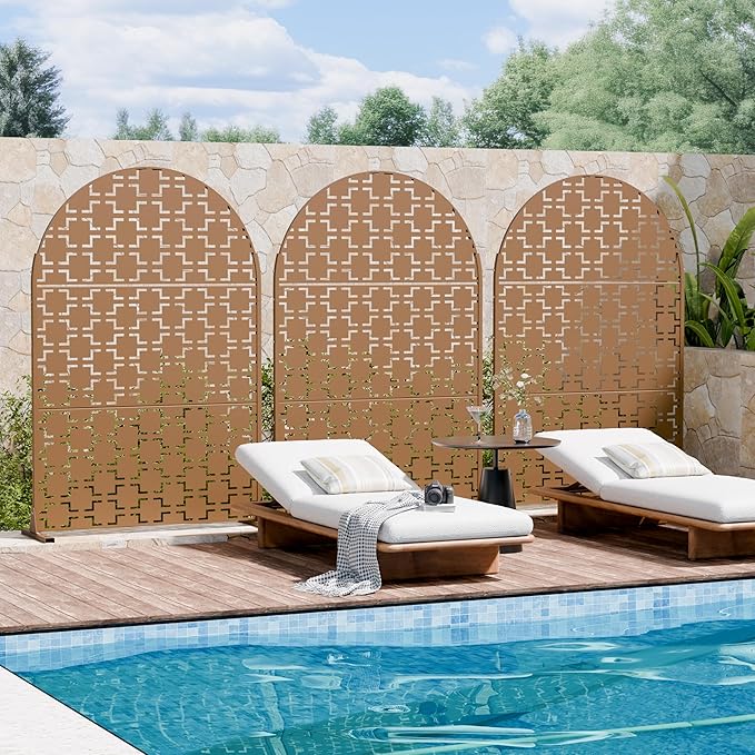 Casaphoria 72" H x 47" W Arched Metal Privacy Screen - Image 7