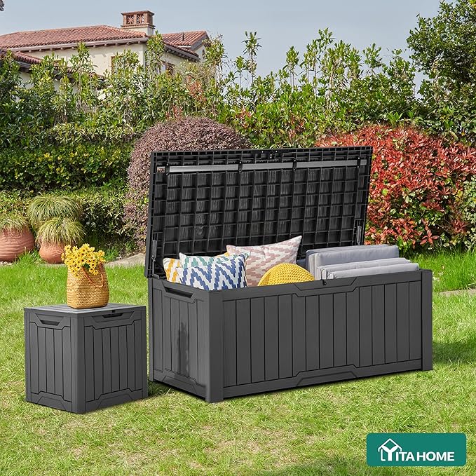 YITAHOME 120 Gallon Outdoor Storage Deck Box, Large Resin Patio Storage - Image 4