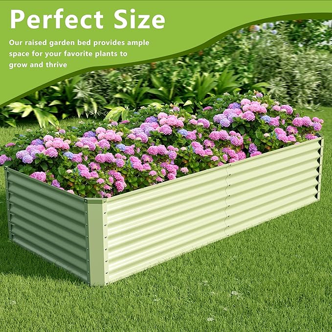 8x2x2FT Galvanized Raised Garden Bed, Galvanized Planter Boxes Outdoor - Image 5