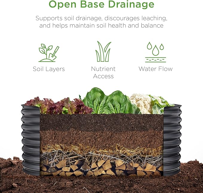 Best Choice Products 4x2x2ft Outdoor Metal Raised Garden Bed, Oval Deep Root - Image 3