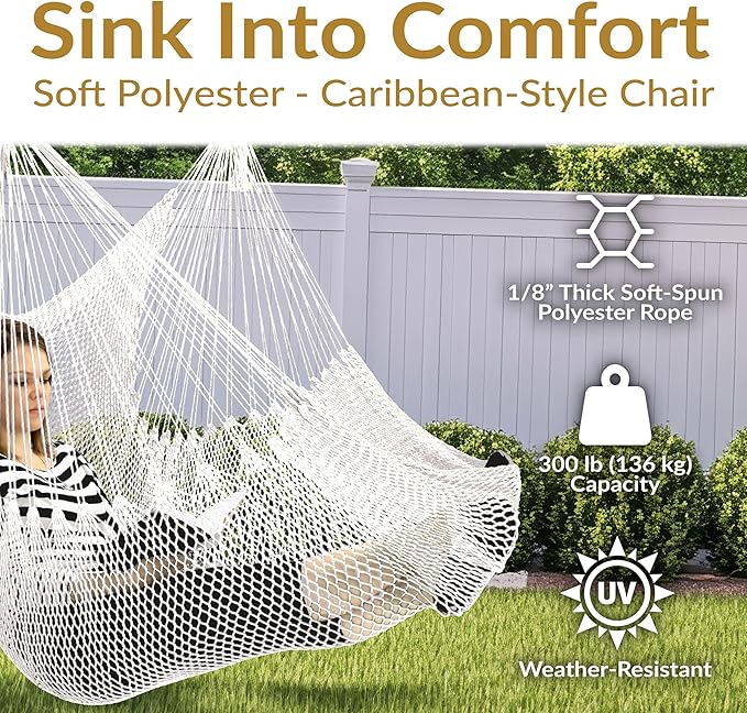 Sunnydaze Outdoor Hammock Chair Swing - Image 2