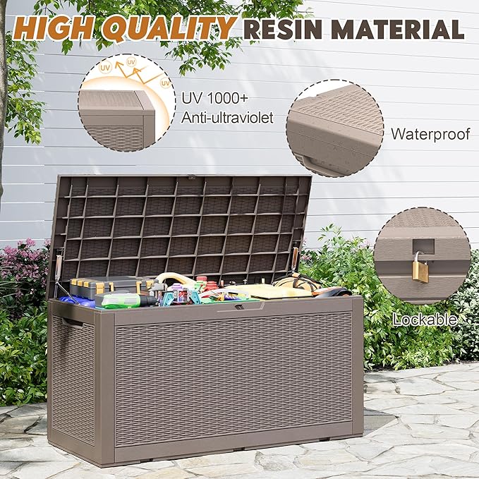 Outdoor Storage Box, Resin Deck Boxes Indoor and outdoor, Waterproof Storage - Image 6