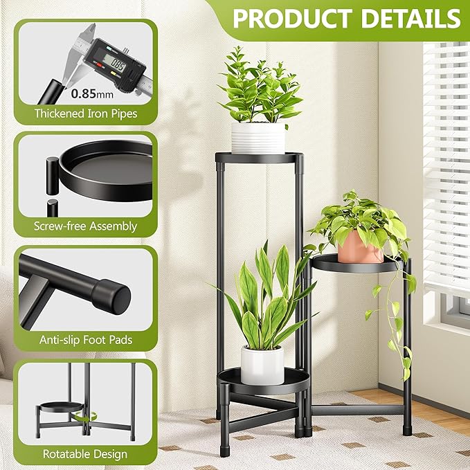3 Tier Plant Stand Indoor, Tiered Plant Stand Outdoor - Image 5