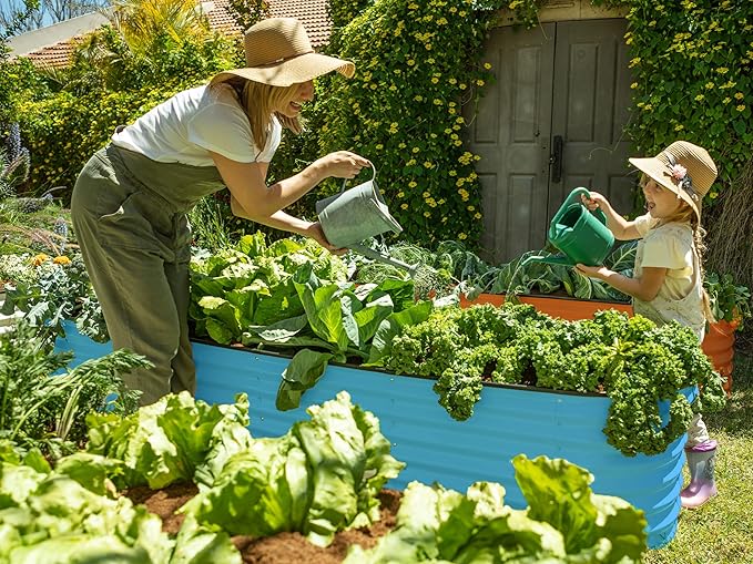 9-in-1 Galvanized Steel Raised Garden Bed // 8×2×1.5 ft Modular Planter - Image 3