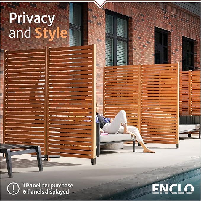 6.1ft H x 3ft W Freestanding or Surface Mounted Enclo Tiaga Privacy Screen - Image 3