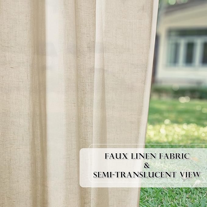 RYB HOME Outdoor Linen Curtains - Image 6