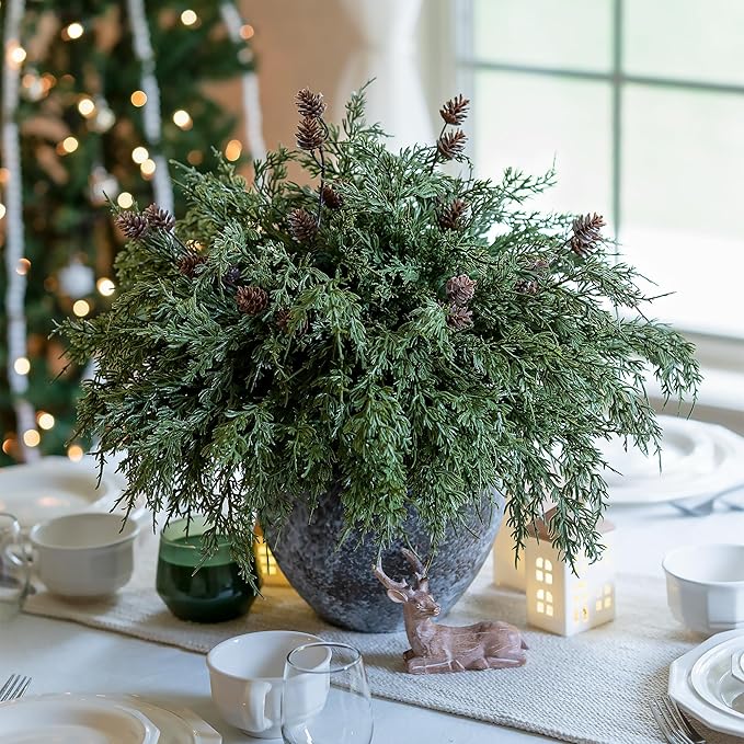 Faux Cedar Stems Artificial Norfolk Pine Branches - Image 3