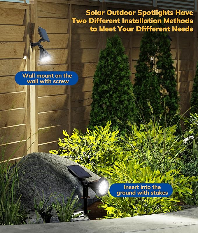 Solar Spot Lights for Outside, 21 LED Outdoor Solar Lights for Yard, 6 Pack - Image 4