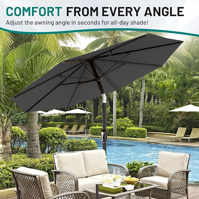 AreShark 9 FT Patio Umbrella for Outdoor, Outdoor Table Umbrella - Image 7