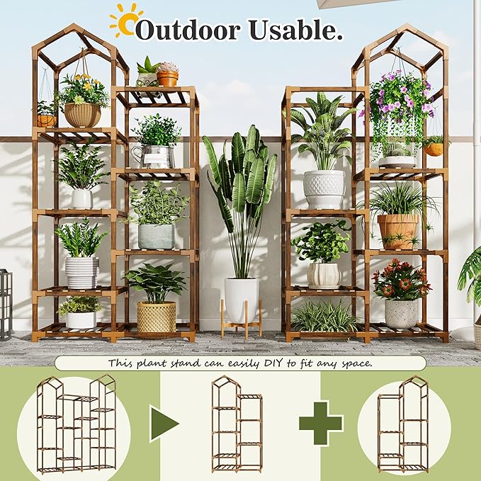 EnHomee Plant Stand Indoor Plant Stands Outdoor Tall Plant Shelf - Image 5