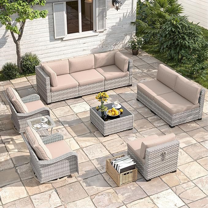 8-Seat Modern Patio Furniture Set by MASIONBACKYARDS