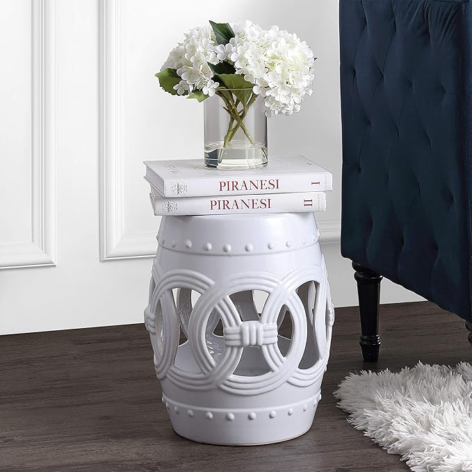 JONATHAN Y TBL1022A Lucky Coins 16" Chinese Ceramic Drum Indoor/Outdoor Garden - Image 2