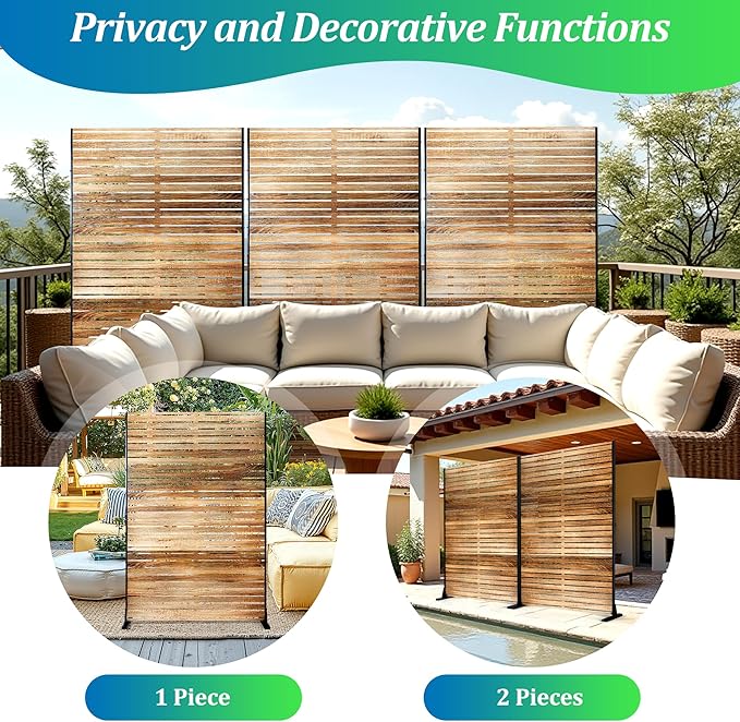 FENCY Outdoor Privacy Screen, Freestanding Decorative - Image 4