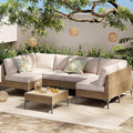7-Piece Patio Furniture Set, Outdoor Wicker Sectional Sofa by OutdoorPatioFurnitureSet