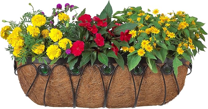 Arcadia Garden Products Hanging Window Basket Metal Trough Flower Planter - Image 2