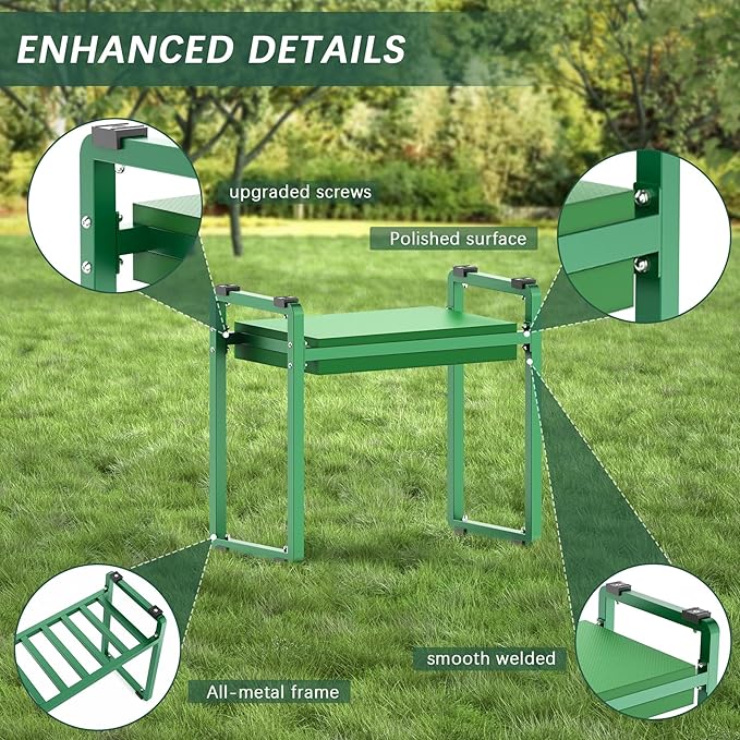 FLINTER 10.2" Wider Garden Kneeler and Seat, Heavy Duty Thick Gardening Bench - Image 6