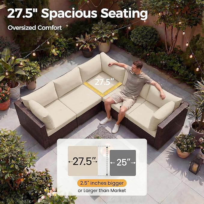 NICESOUL 10 Piece Patio Furniture Sectional Set - Image 7