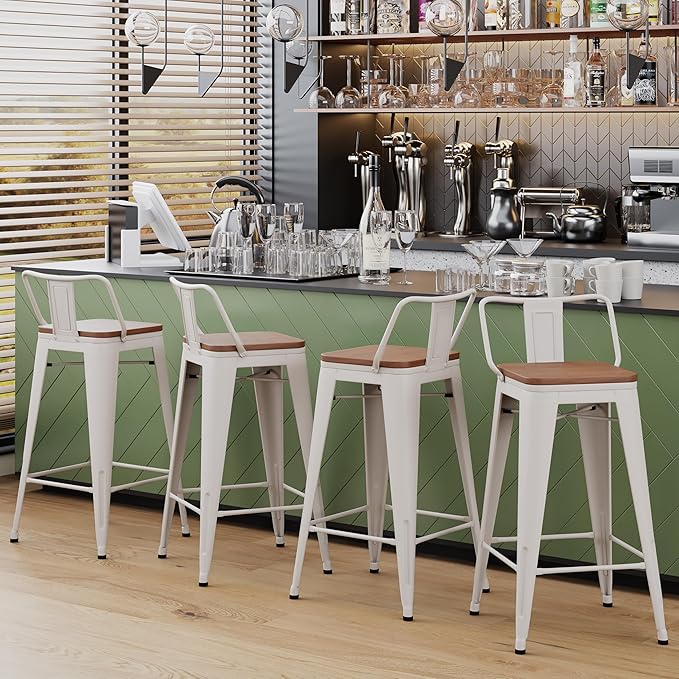 Yongchuang 26 inch Bar Stools Set of 2 Kitchen Counter Height Chairs - Image 7