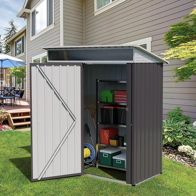 Vongrasig 5 x 3 x 6 FT Outdoor Storage Shed Clearance, Metal Garden Shed - Image 2