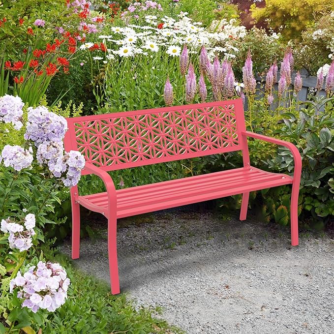 VINGLI 50" Outdoor Bench Metal - Image 2