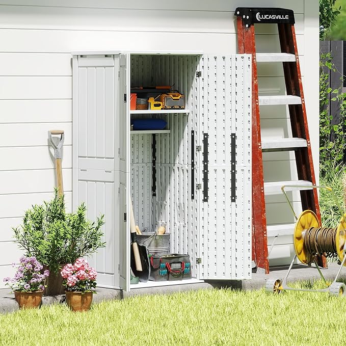 EHHLY Heavy Duty Tall Storage Cabinet Outdoor Weatherproof, 28 Cuft Garage - Image 7