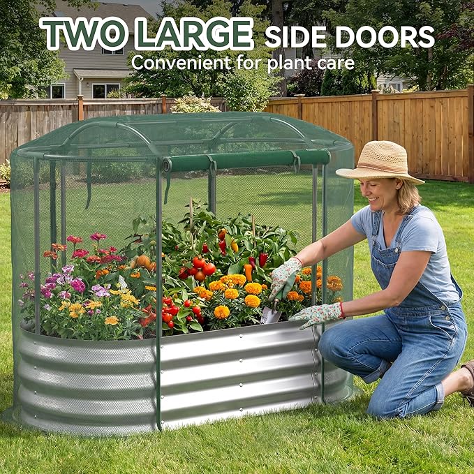 Raised Garden Bed with Sprinkler Timer and Self-Watering System, Galvanized - Image 5