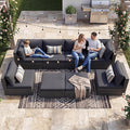 NICESOUL 8 Seater Modern Luxury Outdoor Furniture Set, Extra Large PE Wicker by NICESOUL