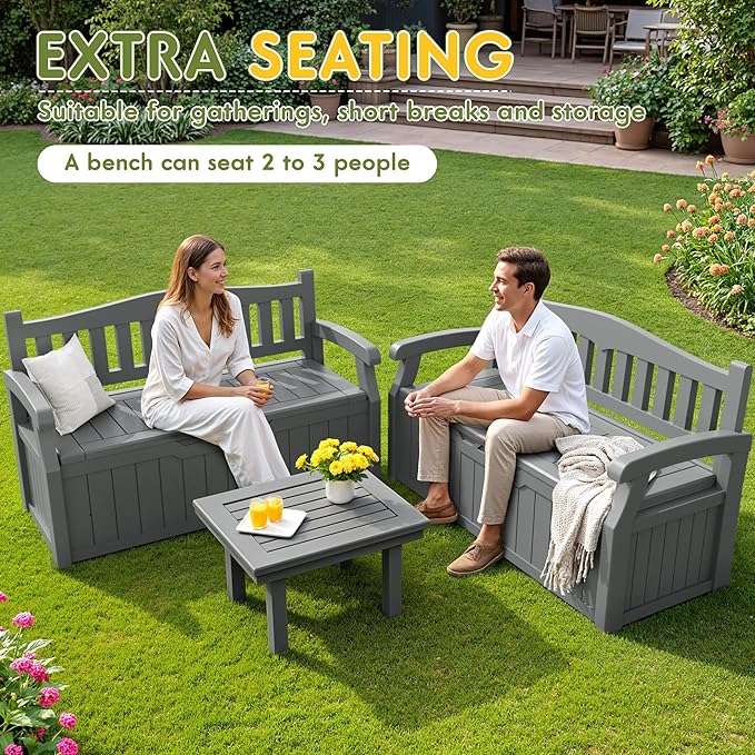 Greesum 80 Gallon Storage Bench Outdoor Deck Box - Image 7