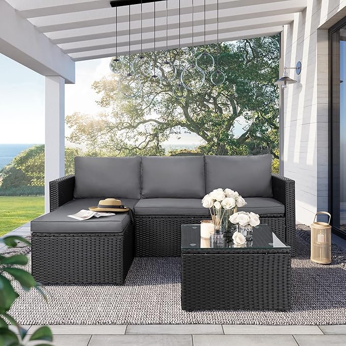 3-Piece Outdoor Patio Sectional Sofa Set by SUNLEI