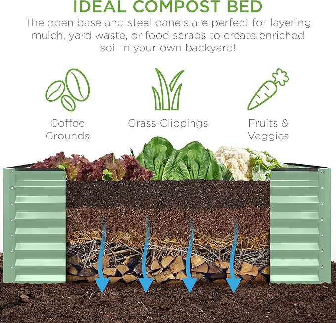Best Choice Products 6x3x2ft Outdoor Metal Raised Garden Bed, Deep Root Box - Image 4