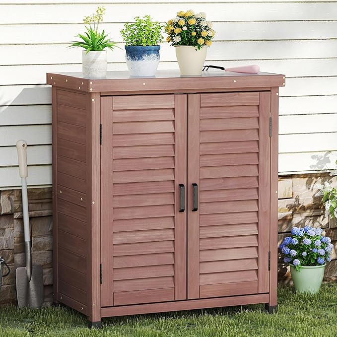 Outdoor Storage Cabinet & Potting Bench Table - Image 8