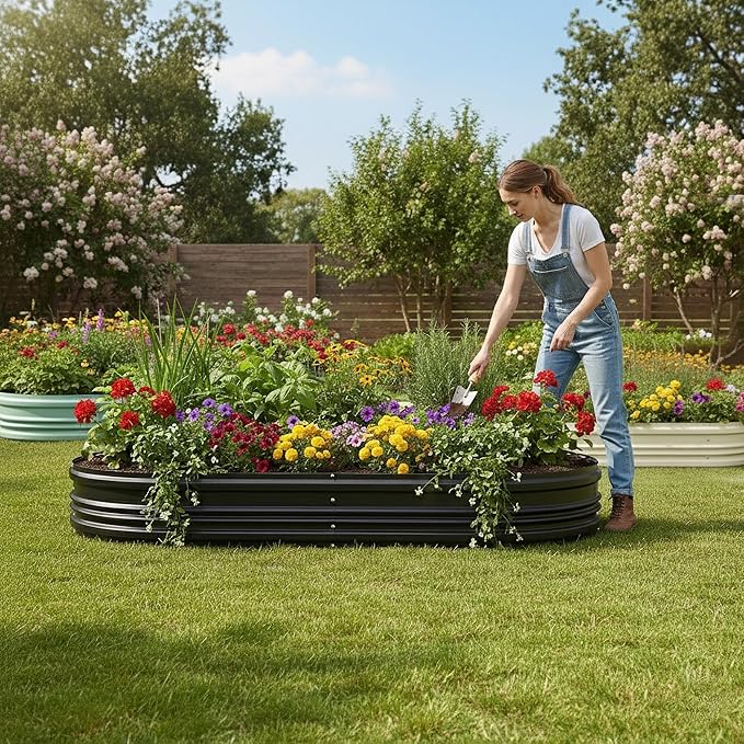 WORKPRO 2PK 8x4x1ft Outdoor Galvanized Raised Garden Bed, Easy Assembly Planter - Image 8