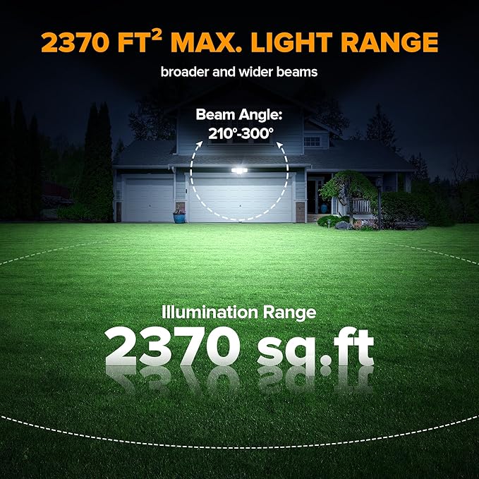 LUTEC 80W Dusk to Dawn Flood Lights Outdoor, 9000LM Super Bright LED Security - Image 3