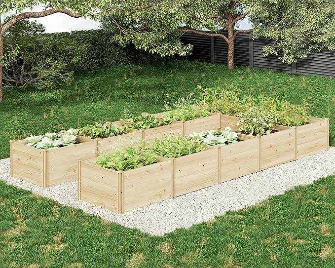 AMERLIFE U-Shaped Raised Garden Bed, 7.5Wx15Dx1.6H Free Combination Outdoor by AMERLIFE