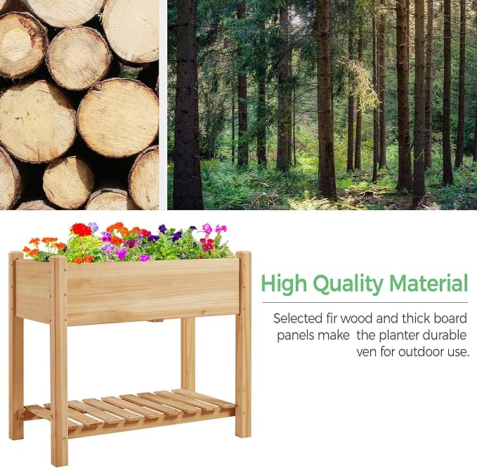 Yaheetech 34x18x30in Horticulture Raised Garden Bed 2pcs Planter Box - Image 9